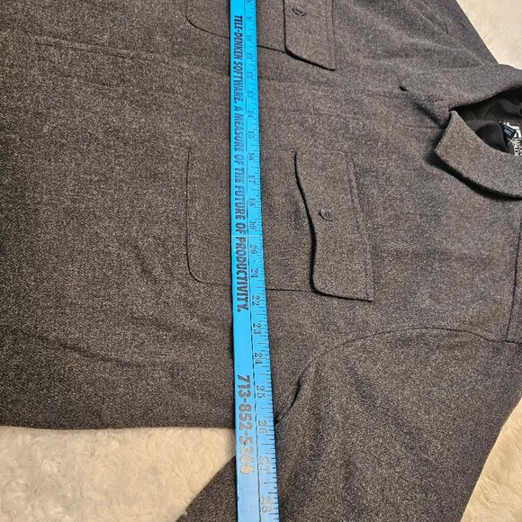 Jason Bolden Man's Charcoal Dark Gray Wool Blend Buttons Up Shirt Size XL - Picture 4 of 8